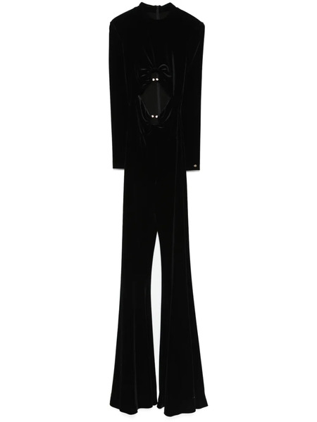  Nissa Cut-out Velvet Jumpsuit - Black 