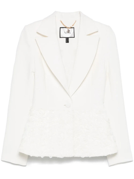  Nissa 3d Flowers Single-breasted Blazer - White 