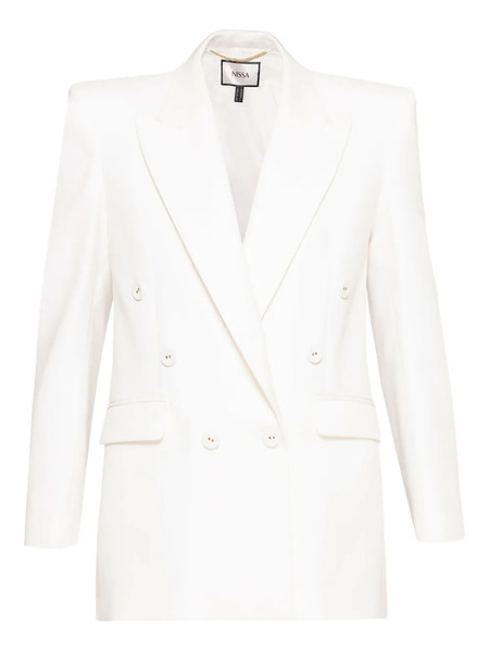  Nissa Double-breasted Blazer - White 