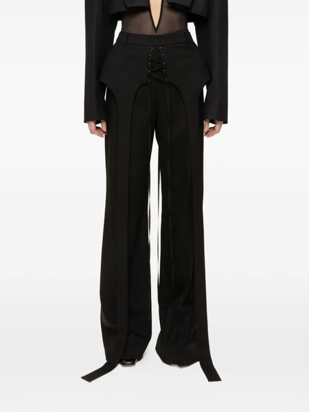  Nissa Exaggerated Hips Lace-up Trousers - Black 