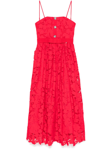  Nissa Floral-lace Midi Dress - Red 