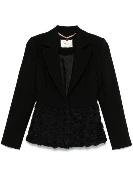  Nissa Flower-appliqué Blazer - Black 