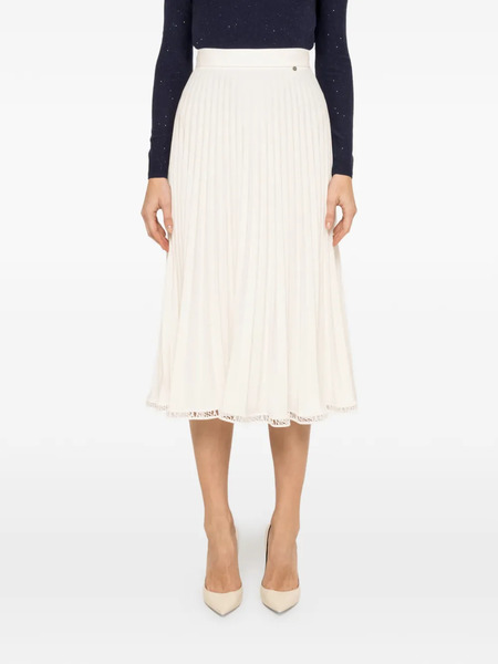  Nissa High-waist Pleated Midi Skirt - White 