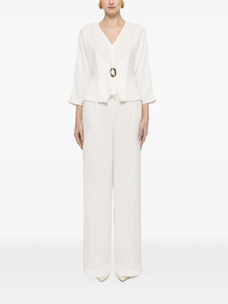  Nissa High-waisted Crepe Trousers - White 