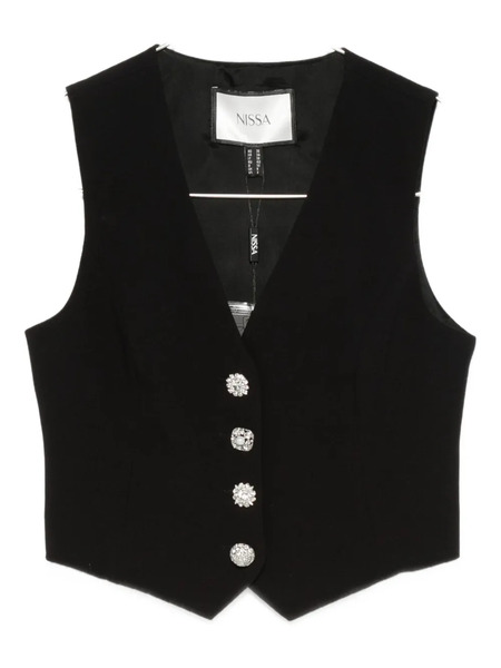  Nissa Jewel-button Gilet - Black 
