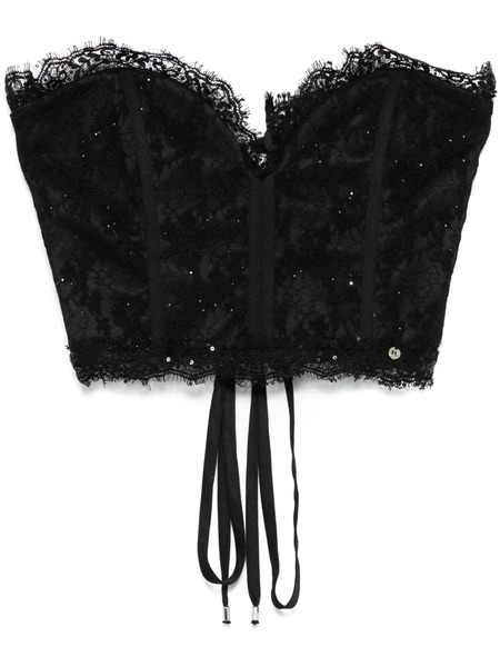  Nissa Lace Cropped Top - Black 