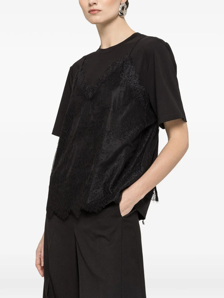  Nissa Lace Panel T-shirt - Black 