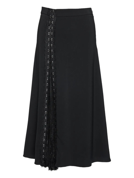  Nissa Lace-trim Midi Kirt - Black 