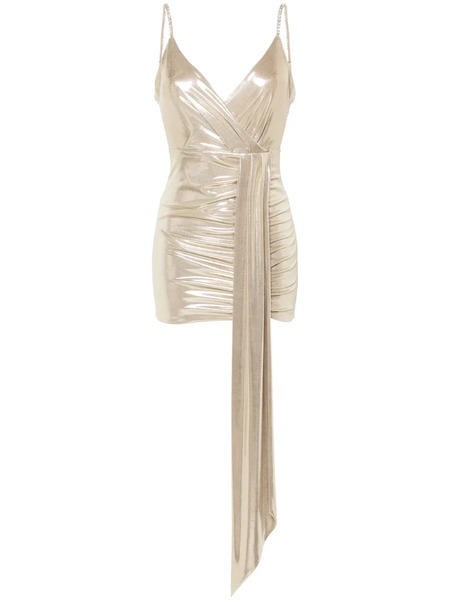  Nissa Metallic Ruched Minidress - Gold 