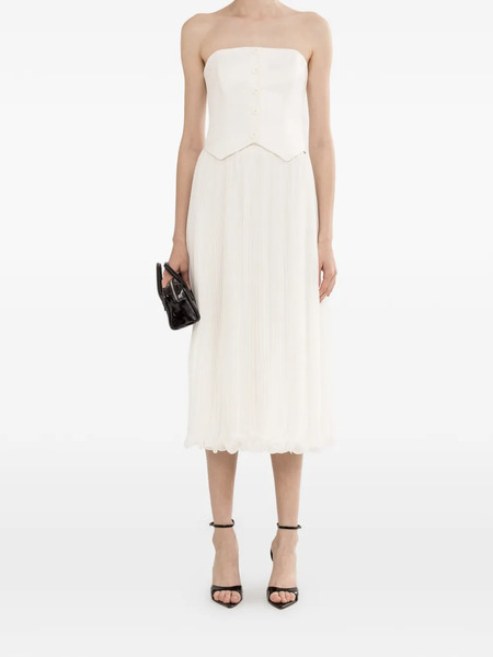  Nissa Midi Pleated Skirt - White 