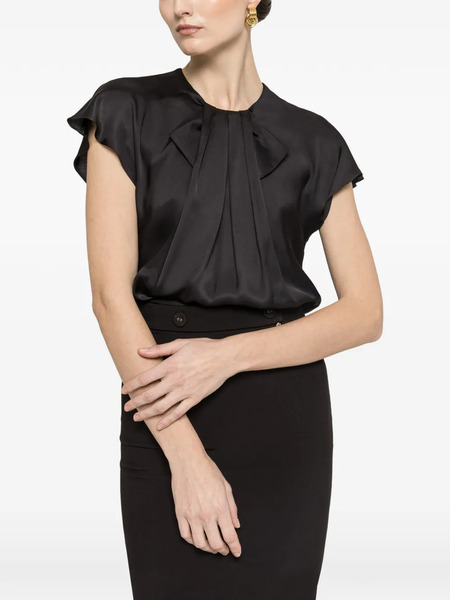  Nissa Pleat Detail Top - Black 