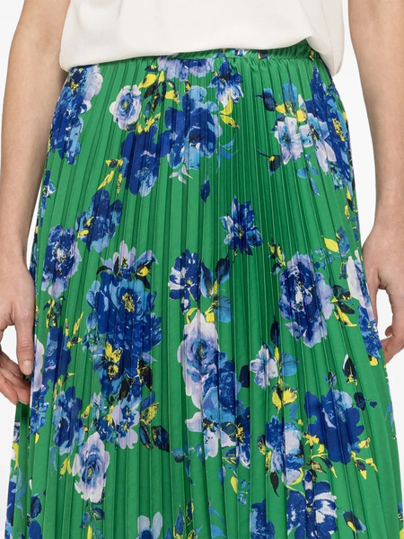  Nissa Printed Pleated Midi Skirt - Green 