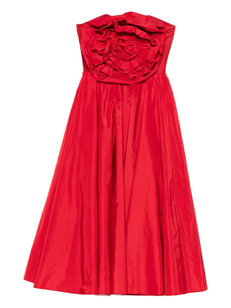  Nissa Rose-embellished Strapless Midi Dress - Red 