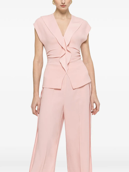  Nissa Ruffled Crepe Top - Pink 