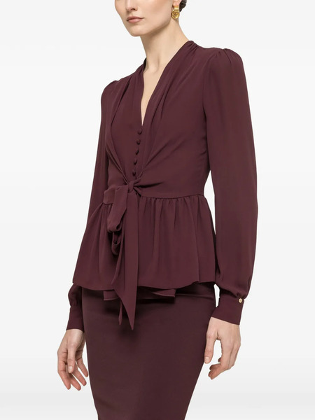  Nissa Ruffled Tie Detail Top - Purple 