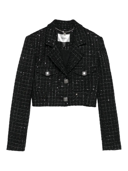  Nissa Sequin-embellished Buttoned Jacket - Black 