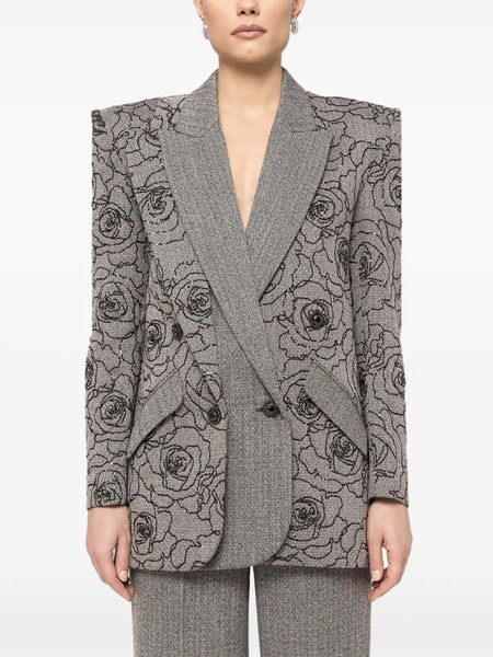 Nissa Sequin-embellished Double-breasted Blazer - Grey 