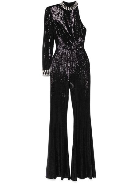  Nissa Sequined Flared Jumpsuit - Black 