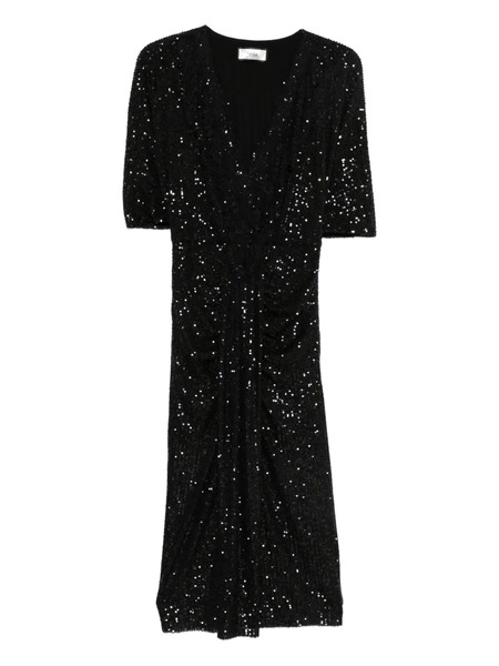  Nissa Sequinned Midi Dress - Black 