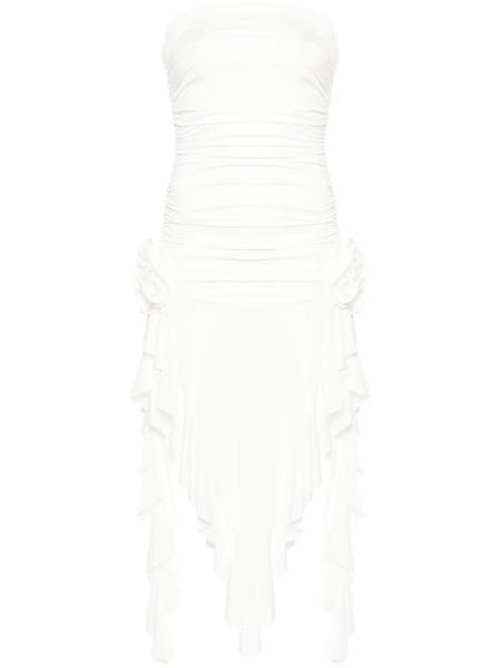  Nissa Strapless Floral-appliqué Midi Dress - Neutrals 
