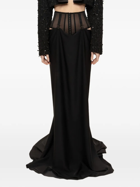  Nissa Tulle Waist Maxi Skirt - Black 