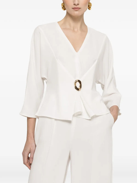  Nissa V-neck Blouse - White 