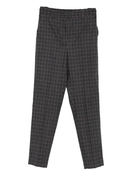  Niu Grid-pattern Straight Trousers - Grey 