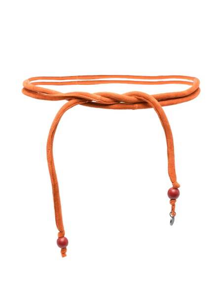  Niu Knotted Beaded Belt - Orange 