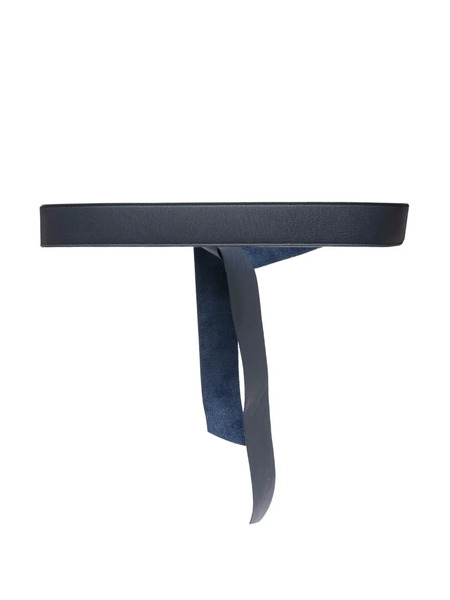  Niu Leather Tie-end Belt - Blue 