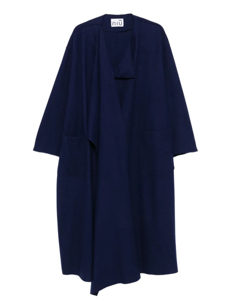  Niu Scarf Overcoat - Blue 