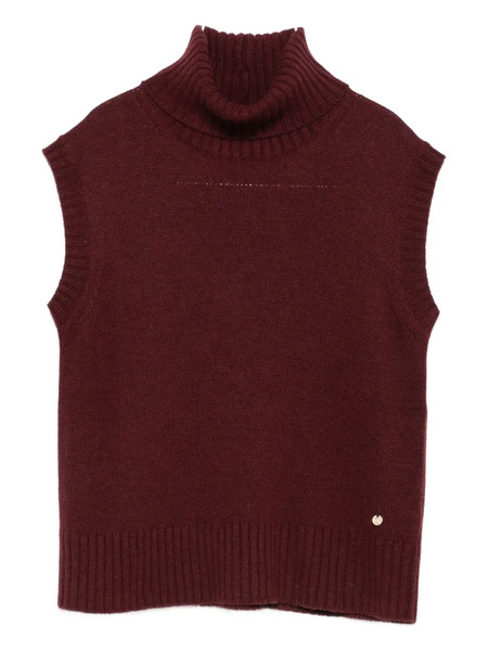  Niu Turtleneck Sleeveless Sweater - Red 