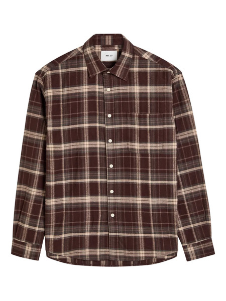  Nn07 Checked Shirt - Brown 