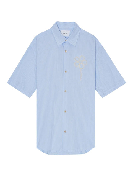  Nn07 Freddy Striped Shirt - Blue 