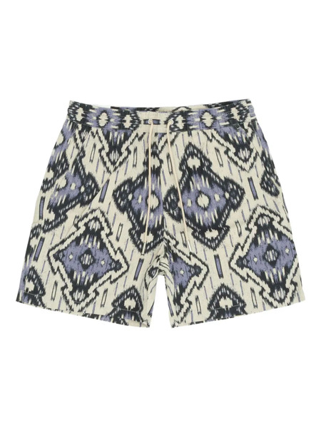  Nn07 Gregor Ikat-pattern Drawstring Shorts - Purple 