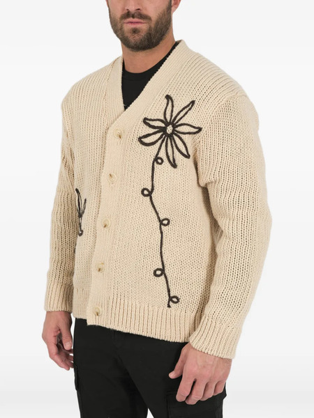  Nn07 Mika Floral-embroidered V-neck Jacket - Neutrals 