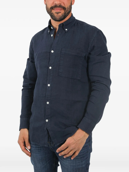  Nn07 Pocket Linen Shirt - Blue 