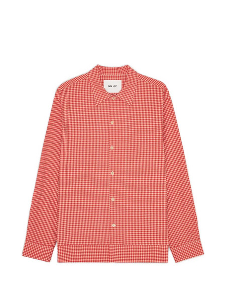  Nn07 Reed Gingham-check Shirt Jacket - Red 