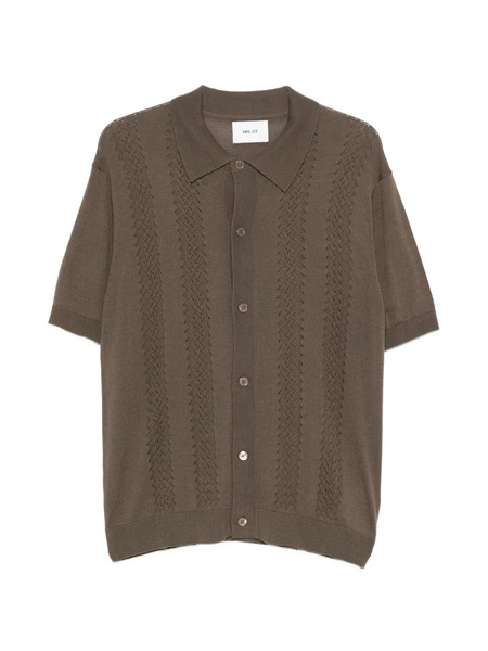  Nn07 Thor Openwork Knit Cardigan - Brown 