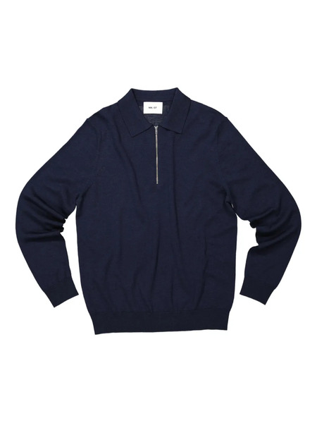  Nn07 Zippered Polo Sweater - Blue 