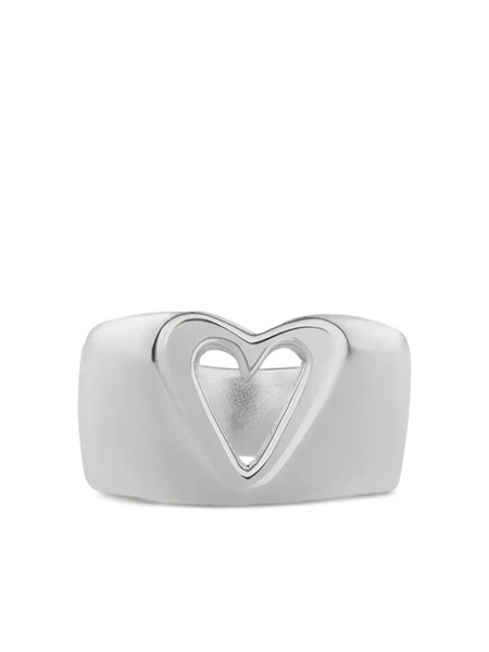  No More Glam Heart Cut-out Band Ring - Silver 