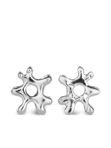  No More Sea Flower Stud Earrings - Silver 