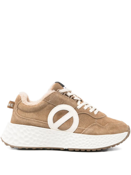  No Name Suede Circular-logo Sneakers - Brown 