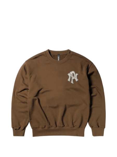  No Problemo Embroidered-nyp Crew-neck Sweatshirt - Brown 