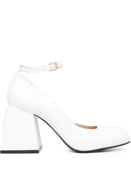  Nodaleto 85mm Bulla Pia Ankle-strap Square-toe Pumps - White 