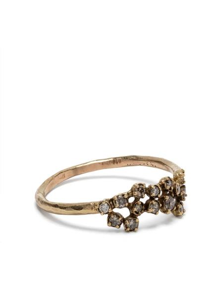  Noguchi 14kt Yellow Gold Twelve Diamond Band Ring 
