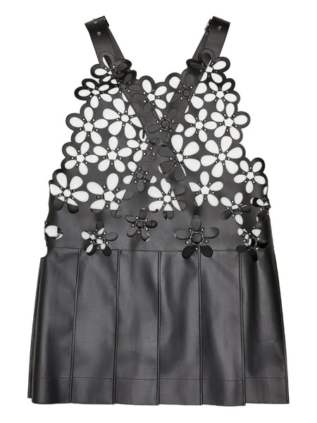  Noir Kei Ninomiya Floral Pleated Mini Dress - Black 