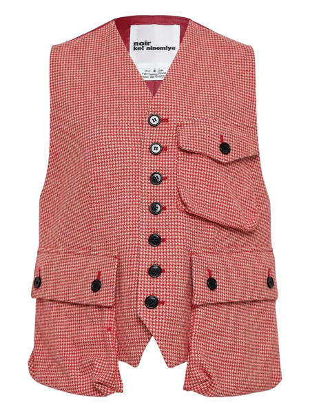  Noir Kei Ninomiya Pattern Waistcoat - Red 