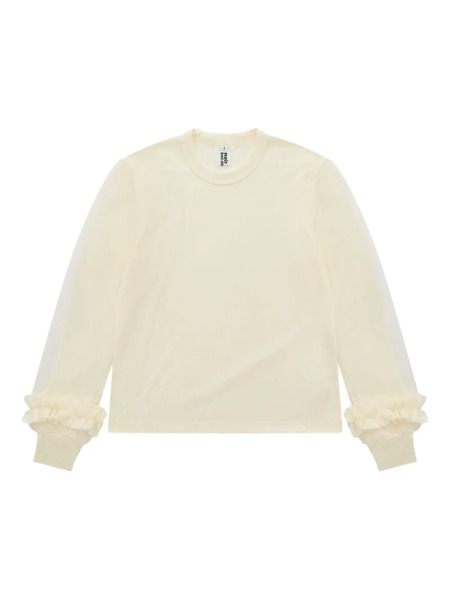  Noir Kei Ninomiya Ruffled-sleeve Sweatshirt - Neutrals 