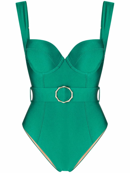  Noire Swimwear Belted One-piece Swimsuit - Green 