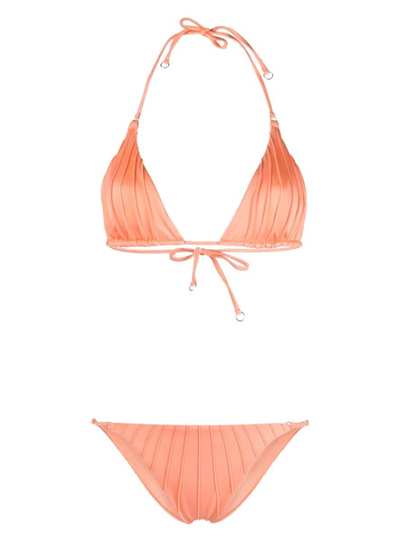  Noire Swimwear Gathered Bikini Set - Orange 
